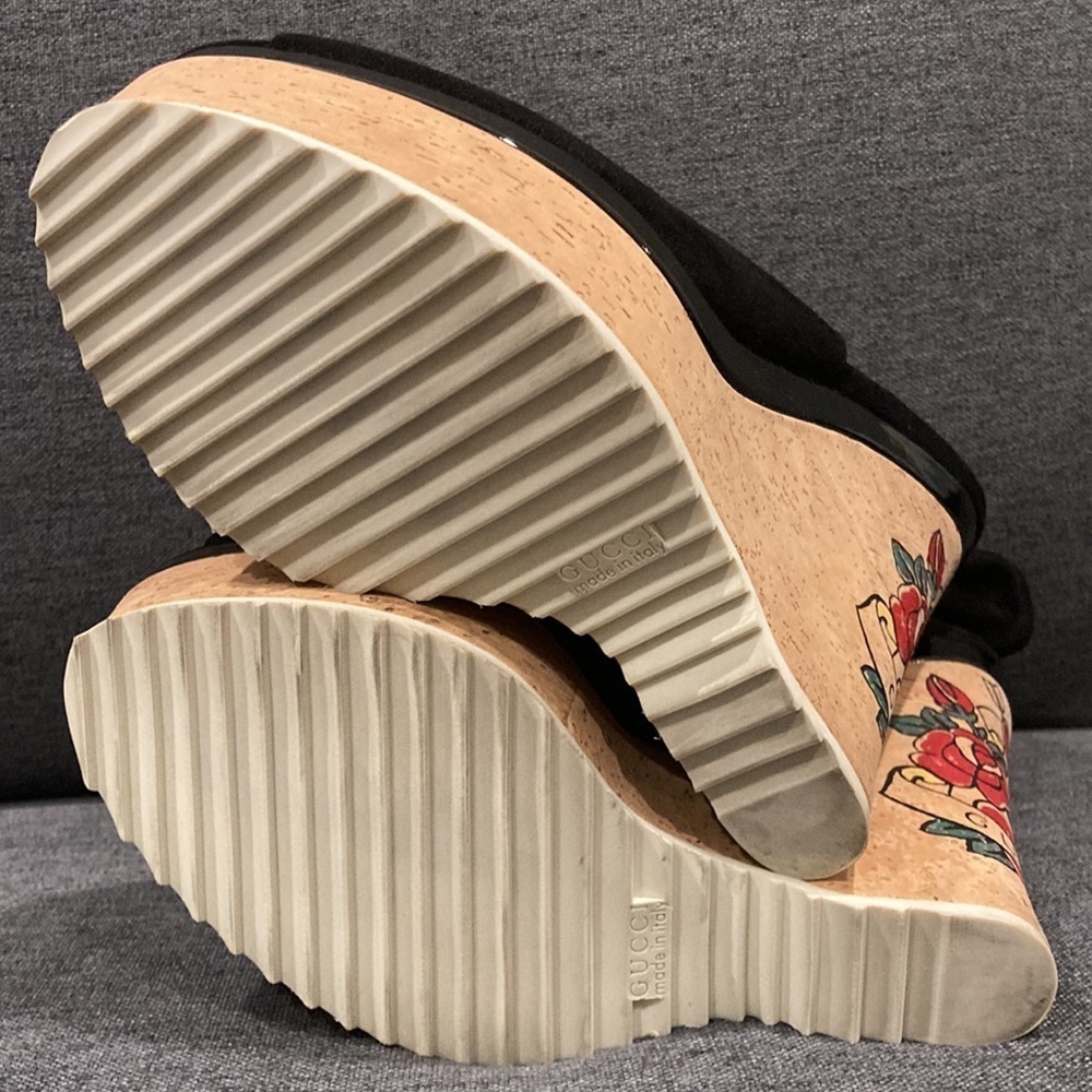 GUCCI KID SCAMOS/SUGHERO/TATTOO CUOR NATURALE 36+ wedge heel. - Picture 6 of 11